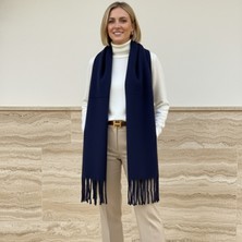 Novon Klein Soft Touch Püskül Detaylı Yün Dokulu Premium Kışlık Şal Saçaklı Atkı