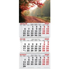 GENC DIJITAL BASKI 2026 Yılı Gemici Takvimi- Ormanda Yağmurlu Sonbahar Günü