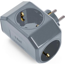 Mena Rise Gri Üçlü Topraklı Priz Çarpma Karşıtı