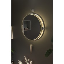 Wallover Design Lustra Mat Gümüş - Xxl Dev Boy - Kablosuz Ledli Dekoratif Ayna – Modern Dekoratif (Mobilya) Ayna