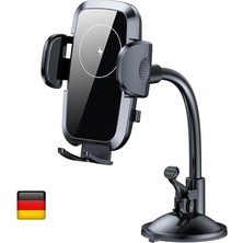 Yenibağ Store 15W Kablosuz Şarjlı Araç İçi Telefon Tutucu - Vantuzlu Akrobat, Manyetik Tasarım ve Şık Görünüm