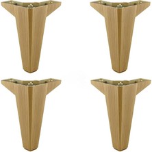 4 Adet Sedir Lüks Mobilya Kanepe Sehpa Tv Ünitesi Koltuk Ayağı 15 cm Desenli Açık Ceviz Baza Ayak (4 Adet)