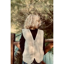Monila Unisex Çocuk Fermuarlı Cepli Peluş Yelek