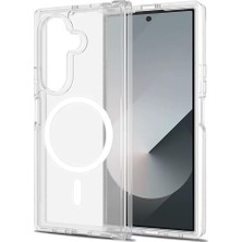 Misda Store Samsung Galaxy Z Fold 7 Kılıf M-Safe Şarj Özellikli Şeffaf Sert Silikon Kapak Emb