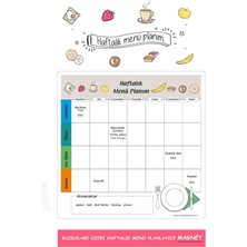 Yenibağ Kağıt Haftalık Menü Planlayıcı Magnet 30X30 cm Mıknatıslı Yazı Tahtası Buzdolabı Magneti Kalem ile
