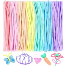 Yenibağ Pastel Renkler 30 cm 100 Lü 1 Paket Pastel Renkli Tüylü Tel Peluş Tel 30 cm Elişi Okul Projeleri Süsleme
