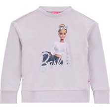 Barbie Baskılı Kız Çocuk Gri Sweatshırt BRB5WG-SWT6042