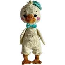 Papyonlu Ördek Amigurumi Organik Oyuncak