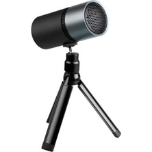 Misda Store M8 Pulse Kompakt ve Katlanabilir USB Kondansatör Mikrofon, Canlı Ses Akışı Için Mükemmel, Siyah/gri