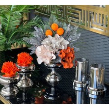 TASARIMHMODA Yapay Çiçekli 5 Parça Set Gümüş No:5