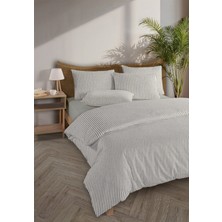 Monolisse Striped %100 Pamuk Ranforce Yezra Haki Ipliği Boyalı Nevresim Takımı Çift Kişilik - 200X220 cm