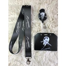 Hediyebum Atatürk Imzası Boyun Askısı Yoyo ve Kartlık Set