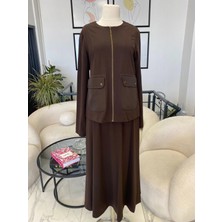 Nurcan Çetin Ceket Takım Kahverengi