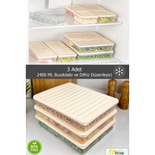 MCM Group 3'lü Set Buzluk Buzdolabı Difriz Organizeri Mikrodalgaya Uygun Hava Almaz Saklama Kabı