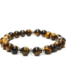 Ilgın Doğal Taş Takı Kaplan Gözü Doğal Taş Erkek Bileklik