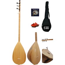 Uzun Sap Bağlama Saz Midi Set (Su Geçirmez Kılıf + Yedek Tel + Mızrap) Çift Ses Çıkışlı Yeni Başlayanlara Özel Profesyonel Set