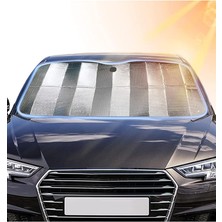 Yenibağ Araba Ön Cam Güneşlik Katlanabilir Vantuslu Güneş Koruyucu Araç Oto Perdesi 130x60 cm