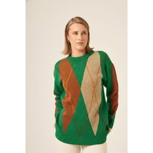 Ftz Women Kadın Baklava Desenli Kazak  Benetton 25094