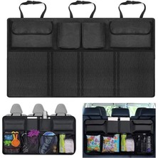 Yenibağ Store 8 Cepli Araç Bagaj Düzenleyici Çanta Organizer Oto İçi Aksesuar Fileli Siyah