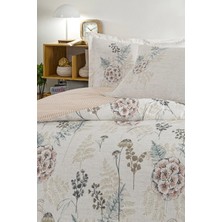 Özdilek Phlox Krem Tek Kişilik %100 Pamuk Lastik Çarşaflı Nevresim Takımı