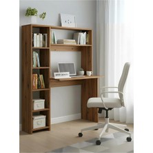 Freehome Premium Mdf Ürün Modern Kitaplıklı Çalışma Masası | Raflı Öğrenci ve Home Ofis Bilgisayar Masası