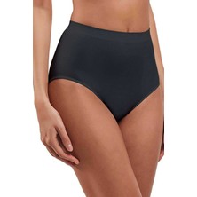 MELENERS Elite Lite Kadın Yüksek Bel Dikişsiz Iz Yapmaz Slip Külot Siyah 811