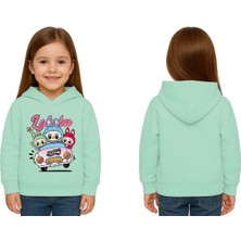 Sedirli Unisex Labubu Baskılı Çocuk Swaetshirt Kapüşonlu 3 Iplik Şardonlu