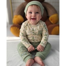 Şimo Butik Erkek-Kız Bebek Omuz Genişletmeli Çıtçıtlı Body Pijama Bere Takımı, %100 Pamuk , Modern Tasarım