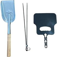 Mangal Aksesuar Seti 3 Parça, Kürek, Köz Maşası, Yelpaze