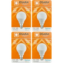 Avarson (4 adet) Osaka 7W (50W) Sarı IŞIK E14 DUYLU (Ince Duy) LED Mini Ampul