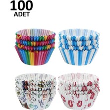 Modger 100 Adet Muffin Cupcake Kağıdı, Renkli Kağıt Muffin Kek Kalıbı