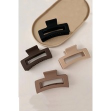 H&E Design Kadın 4'lü Gri Büyük XL Mandal Toka Seti Renkli Desenler ile Günlük Kullanım için Şık