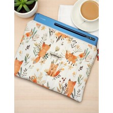 Ayza Stüdyo Tilkili Tablet Çantası, 10-12 Inç Uyumlu Pofuduk Ipad Çantası