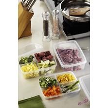 Mikrodalga ve Difrizde Kullanılabilen Saklama Kabı Seti 3'lü Beyaz S-413