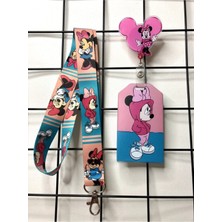 Hediyebum Minnie Mouse , Boyun Askısı Yoyo ve Kartlık Set