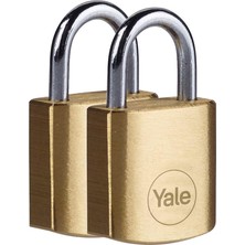 Y110B/20/111/2 - 20MM Pirinç Asma Kilit 2'li Set - Standart Koruma - Çelik Halka - 3 Anahtar