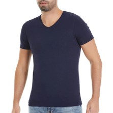 Yıldız Çamaşır 5'li Erkek Lacivert V Yaka Kısa Kollu Modal Kumaş Atlet Tshirt