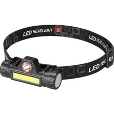 Misda Store 200 Lümen Mir LED Kafa Feneri Mini LED Far USB Şarj Edilebilir Ayarlanabilir Açı Su Geçirmez Hafif Cob Kafa Lambası Dağ Tırmanışı Gece Balıkçılık [enerji Sınıfı A]