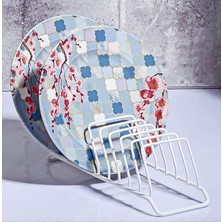 Beyaz 9 Bölmeli Tabaklık Düzenleyici - Bulaşıklık - Kahve Fincanı Düzenleyici