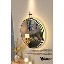 Wallover Design Layra Led'li Büyük Boy Duvar Aynası – Çift Çemberli Modern Tasarım, Pleksi Detaylı