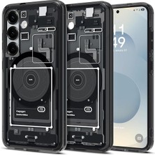 Misda Store Galaxy S25 ile Uyumlu Ince Kılıf Ultra Hybrid Sararma Karşıtı Duraclear Hava Kanalı Teknolojisi Askeri Sınıf Koruma Magfit Özellikli Zero One Black Tasarım Kapak - ACS09003