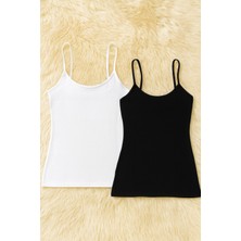 Alissa Kadın Pamuklu Likralı Ip Askılı Penye 2'li Atlet W6K0K1T8KA