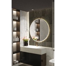 Wallover Design Kablosuz Pilli Ledli Beyaz Mdf Çerçeveii 4mm Kalite Dekoratif Ayna (Piller Hediye)