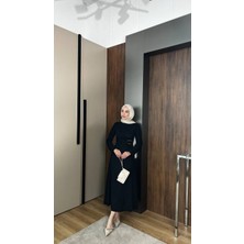 Aryen Önden Bağlamalı Fitilli Triko Elbise