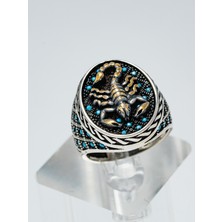 Yıldırım Özel Tasarım 925 Ayar Gümüş Akrep Motifli Erkek Yüzük – Asi ve Karizmatik Stil