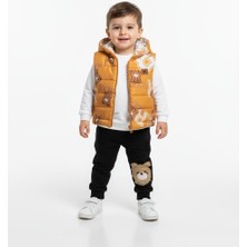 Gigi Giyim Ayıcık Baskılı 3'lü Erkek Çocuk Takım