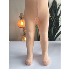 Şimo Butik Kız Bebek Çocuk Külotlu Çorap Pamuklu Terletmez Canlı Renkler Kendinden Dokulu Turuncu Tekli