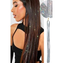 H&E Design Kadın Gümüş Renk Tinsel Saç Simi