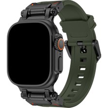 Dexmon Apple Watch 11 10 46MM 9 8 7 6 Se Ultra Uyumlu 49-46-45-44-42MM Metal Pimli Tokalı Premium Silikon Kordon – Dayanıklı Spor Rubber Kayış