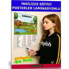 Enine Boyuna Eğitim Ingilizce Eğitici Posterler (Delikli – Lamine Edilmiş – A3– 22 Adet)